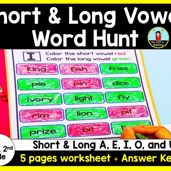 Short Vowel and Long Vowel Word Hunt