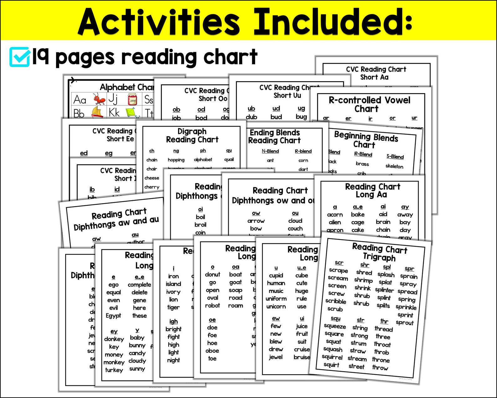 Phonics Reading Chart - Etsy