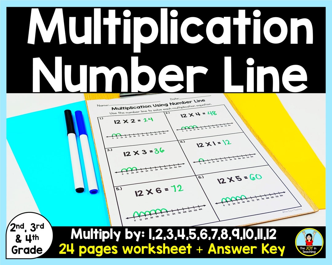Multiplication Using Number Line Worksheet - Etsy