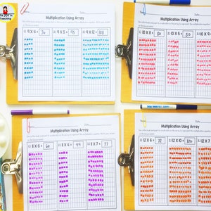 Multiplication Using Array Worksheet - Etsy