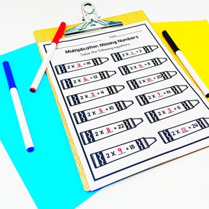 Multiplication Missing Numbers - Etsy