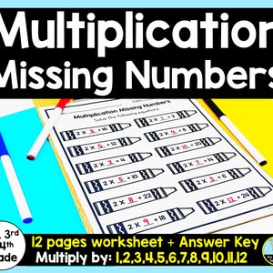 Multiplication Missing Numbers - Etsy
