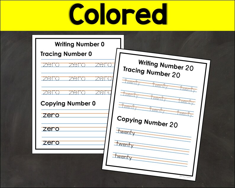 Number Words 0-20 Worksheet - Etsy