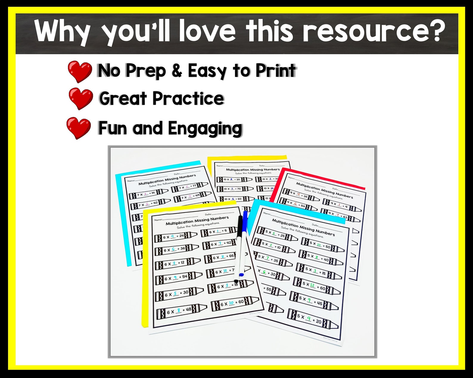 Multiplication Missing Numbers - Etsy