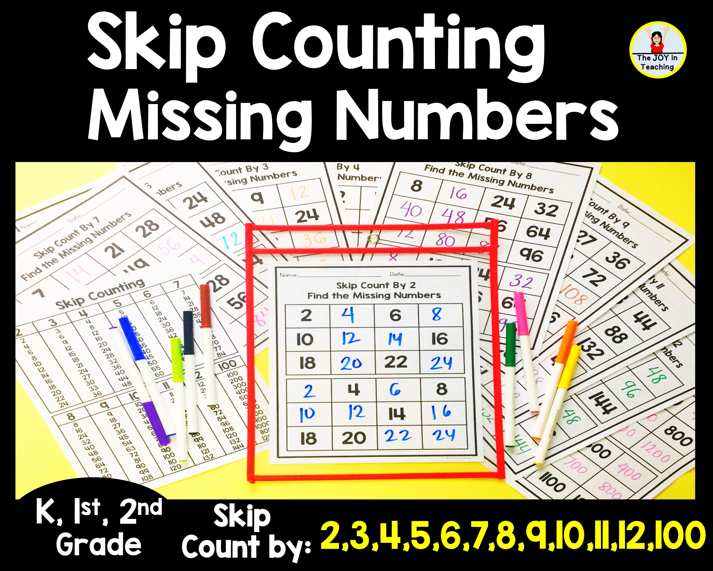 skip counting missing numbers worksheet etsy