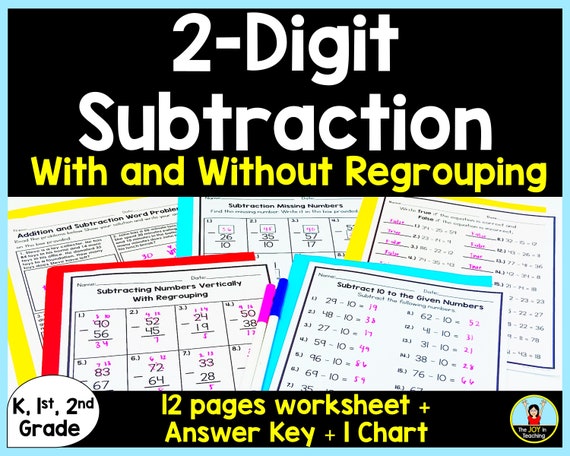 2-Digit Subtraction Worksheets: Regrouping Practice (PDF)