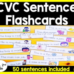 CVC Sentence Flashcards