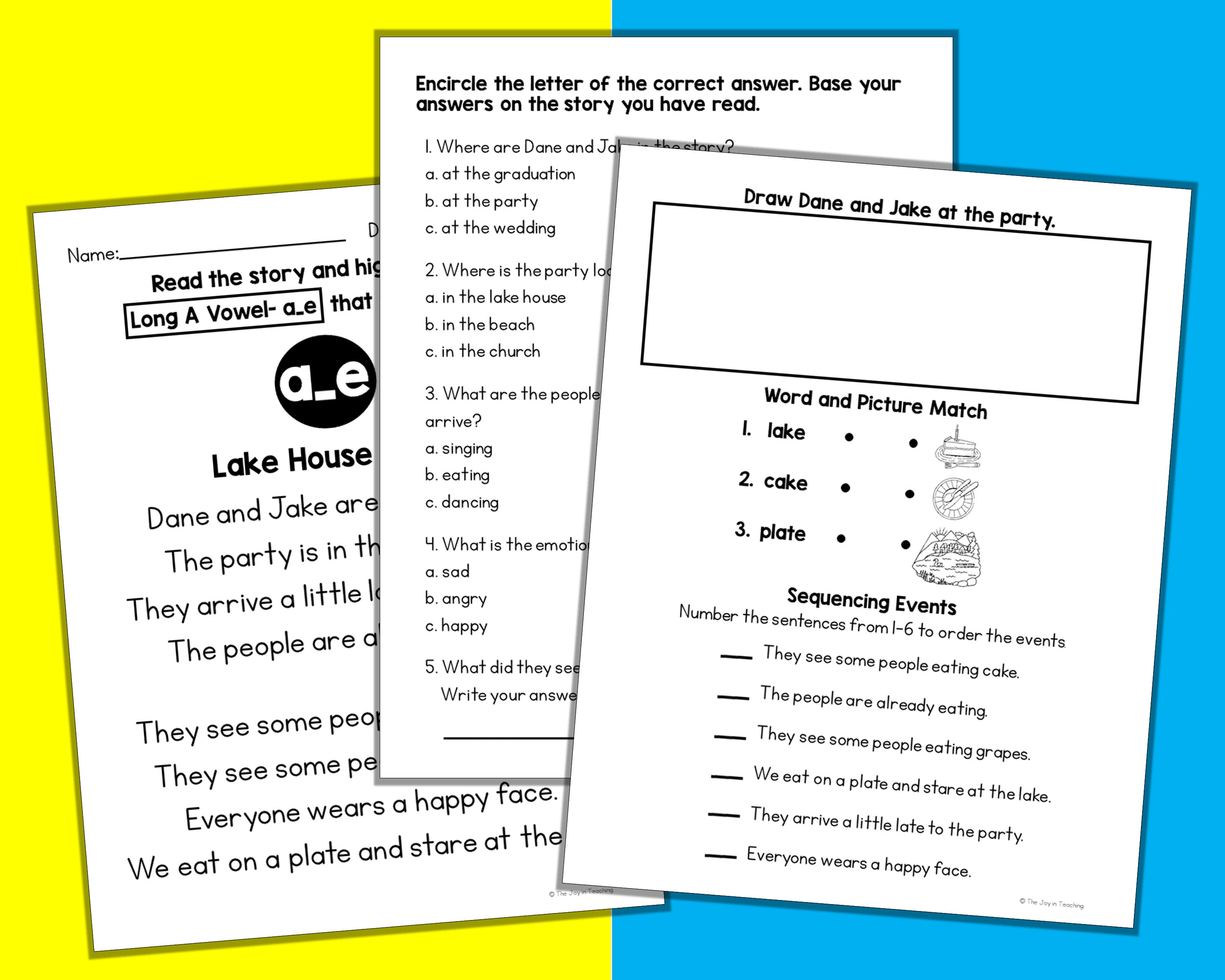 Write and identify long vowel 'a'.