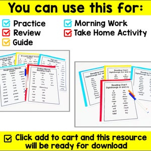 Phonics Reading Chart - Etsy
