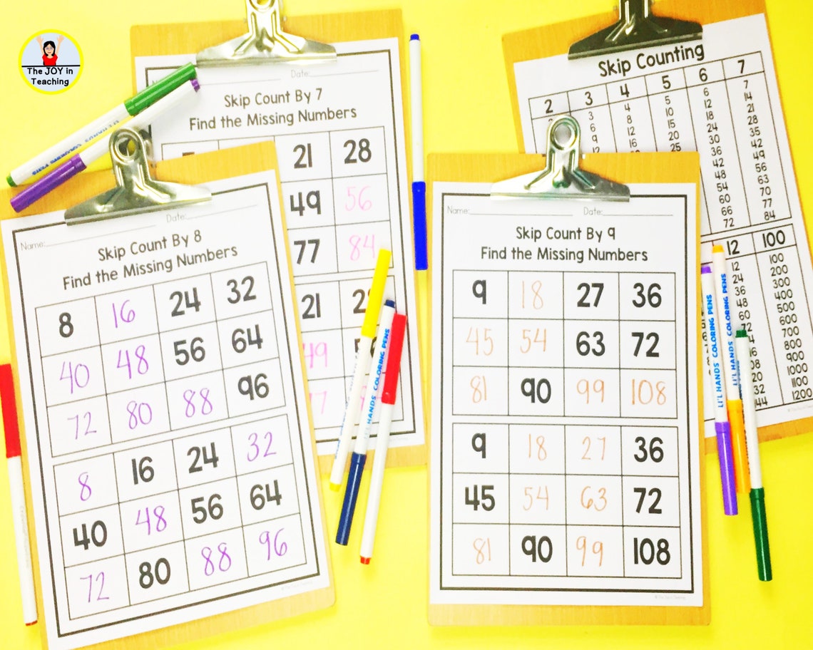 Skip Counting Missing Numbers Worksheet | Etsy