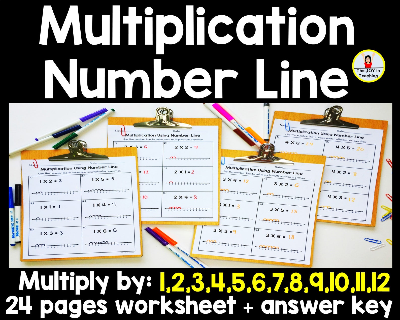 Multiplication Using Number Line Worksheet - Etsy