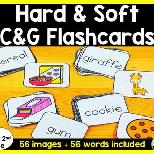 Cartes mnémotechniques de mots et d'images en C et G dur et mou