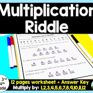 Multiplication 1-12 Riddle Worksheet