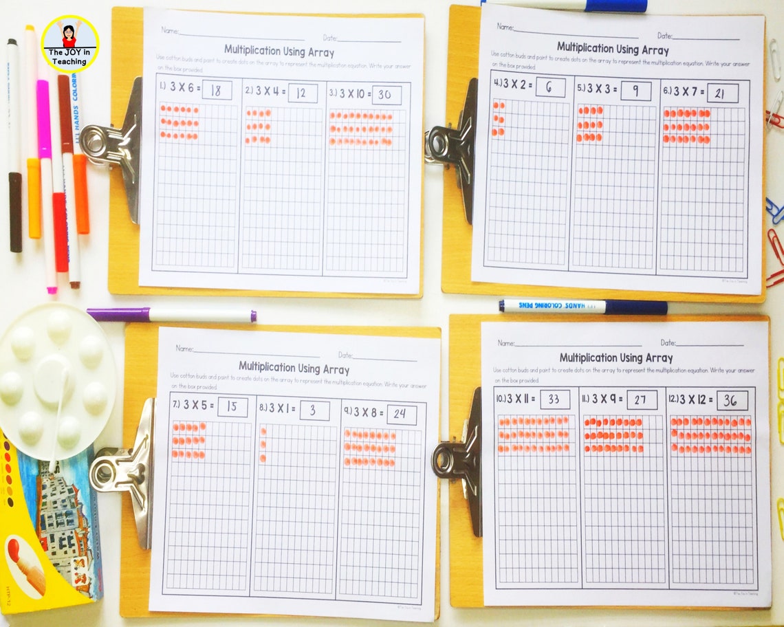 Multiplication Using Array Worksheet - Etsy