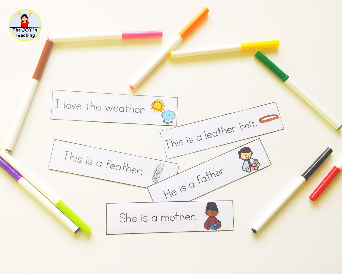 Digraph Sentence Flashcards Etsy