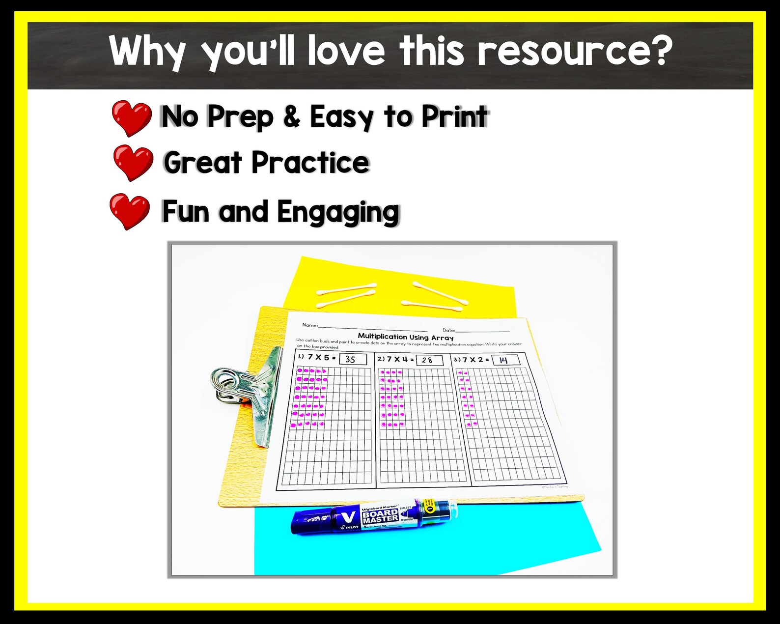 Multiplication Using Array Worksheet - Etsy