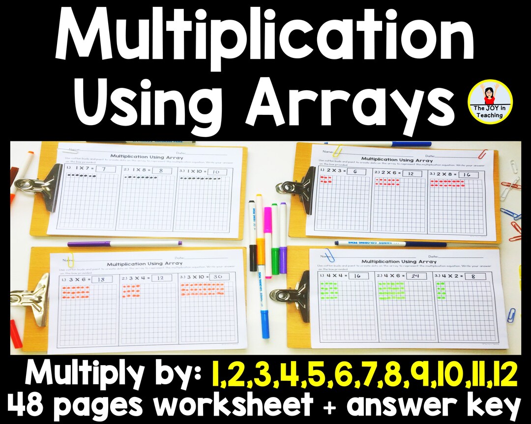 Multiplication Using Array Worksheet - Etsy