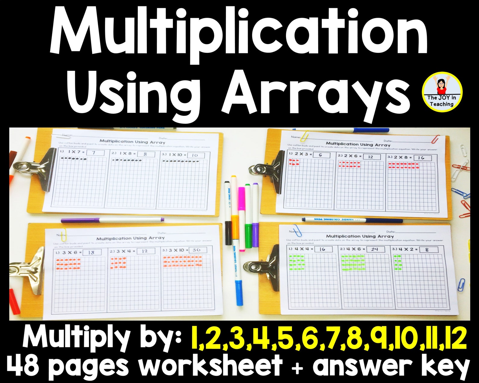 Multiplication Using Array Worksheet - Etsy
