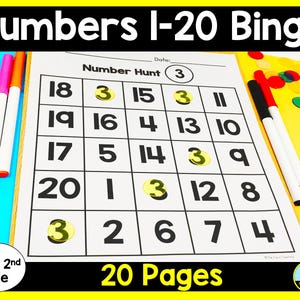 Getalbingo werkblad 1-20