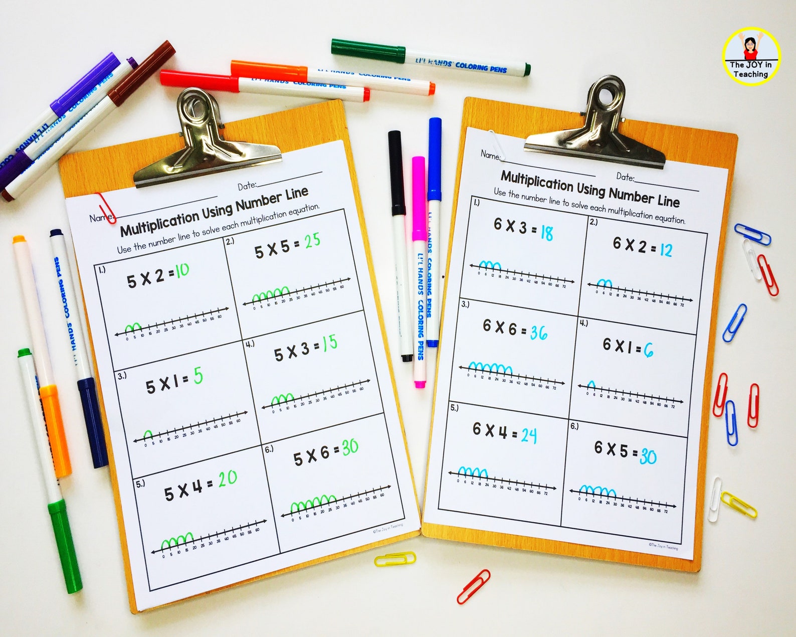 Multiplication Using Number Line Worksheet - Etsy