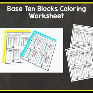 Place Value 11-19 Ones and Tens Base Ten Worksheet - Etsy