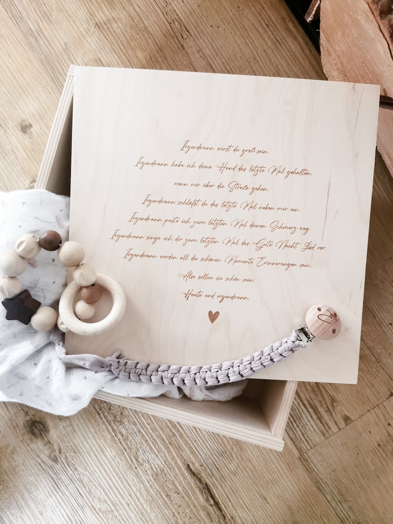 XL Erinnerungsbox personalisiert Erinnerungskiste Holzkiste Holzbox Geschenkidee Geburt Taufe Sternenkind Bouquet Strauß image 10