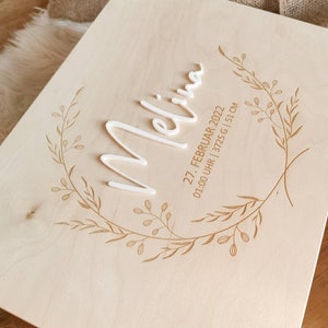 XL Erinnerungsbox personalisiert Erinnerungskiste Holzkiste Holzbox Geschenkidee Geburt Taufe Sternenkind versch. Motive image 5