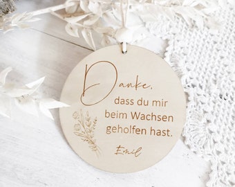 Geschenkanhänger für Erzieherin 'Danke, dass' , Abschiedsgeschenk, Erzieherinnen, Kleinigkeit, Kita, Kindergarten, Personalisiert