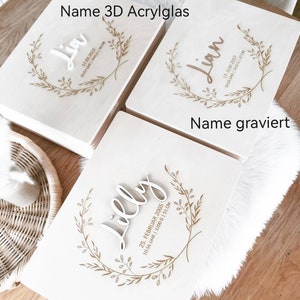 XL Erinnerungsbox personalisiert Erinnerungskiste Holzkiste Holzbox Geschenkidee Hochzeit Geburt Ranken oben u. unten Name graviert