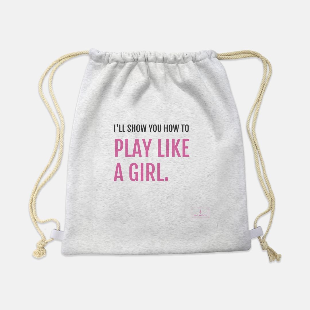 Play Like A Girl Sports Bag Girls Gym Bag Pink Drawstring Etsy