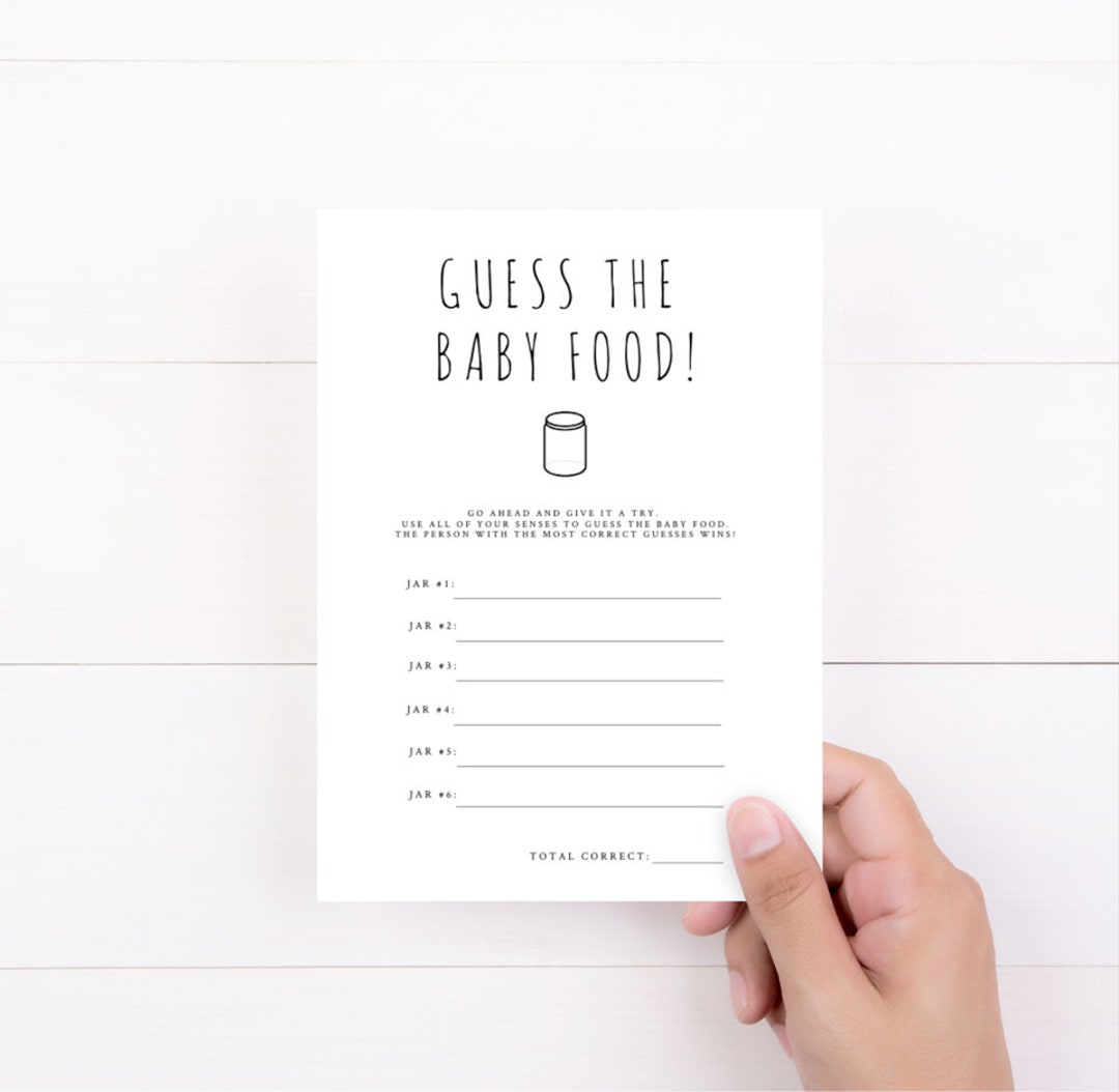 Guess the Baby Food Game, Baby Shower Game, Baby Shower Games, Instant