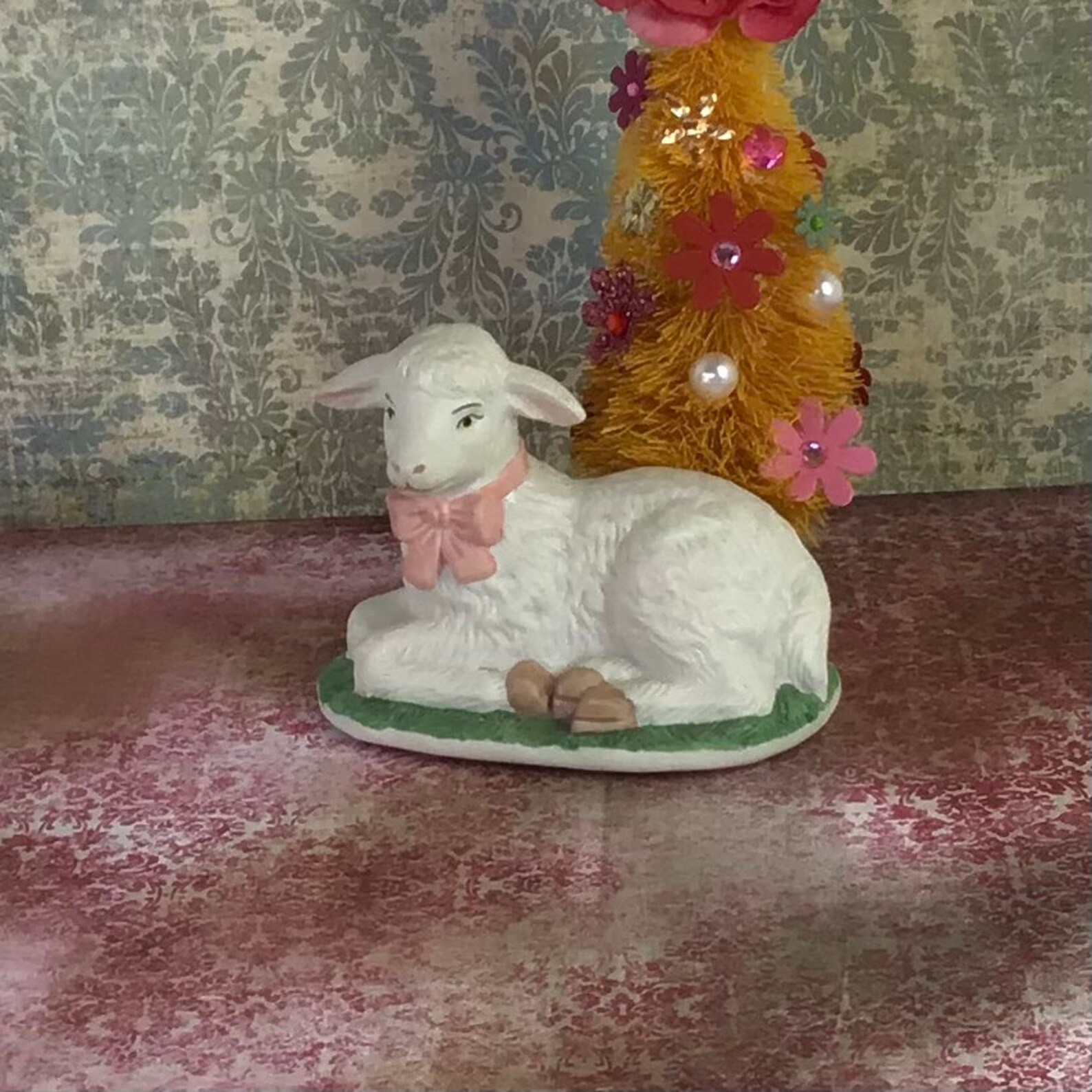 Vintage Easter decoration lamb handmade kitschy decor gift Etsy