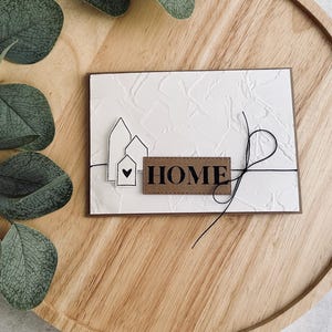 Cartão de mudança feito à mão – Cartão HOME – Minimalista – Parabéns pela compra da casa – Cartão para casa nova – Presente de mudança – Papel Kraft