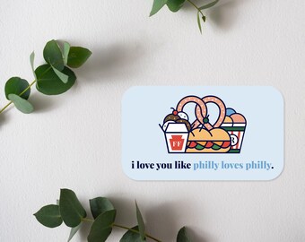 I Love You Like Philly Loves Philly / Philadelphia / Classic-Style Valentines