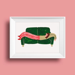 Flop A5 Illustrated Art Prints Lounging Wall Artwork Home Decor image 5