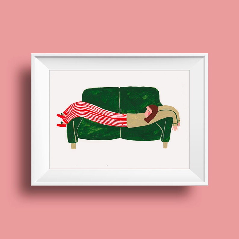 Flop A5 Illustrated Art Prints Lounging Wall Artwork Home Decor image 5