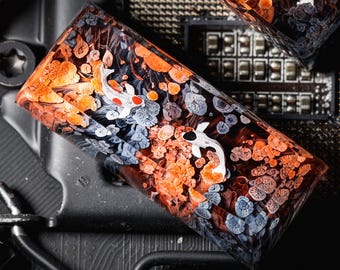 Black and Orange KOI Resin Keycap, Atisan Keycap Handmade SA and OEM Profile, Keycap Set For Cherry Mx Mechanical Keyboard, Gaming Keycaps