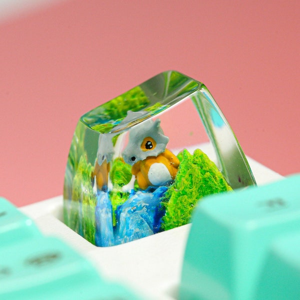 Cubone Pokemon Artisan Keycap, Custom spacebar Keycap, Keycap set, Kute Keycap, Esc Keycap, Anime Keycap, Cherry MX keycaps | Gift for