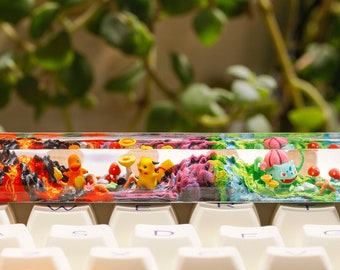 Custom Pokemon Spacebar Artisan Keycap, Pokemon Spacebar Anime Keycaps for Cherry MX Keycaps, Custom Mechanical Keyboard