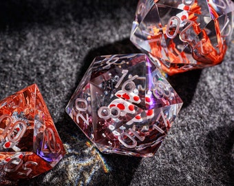 KOI FISH Dice, DnD Dice Set for Birthday Gift and RPG Dice for Art Decor, Handmade Resin Dice Sharp Edge, Handcrafted Gifts and Gift for Him