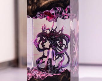 Handmade Shadow Warrior Epoxy Resin Lamp, Fantasy Night Light, Gaming Decor, Unique Gift for Fan, Gift For Father