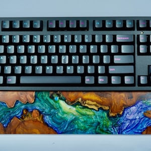 Wooden Wrist Rest, Wood Mechanical Keyboard Case Custom Wooden Resin Wrist Rest Custom Keyboard Wrist Rest for Mechanical Keyboard
