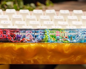 Custom Spacebar Artisan Keycap, Resin 6.25U Spacebar, Handmade Mechanical Keyboard Accessory, Holiday Gamer Gift, Christmas Gift