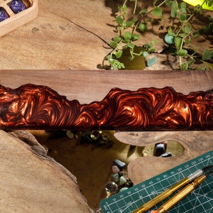HOT LAVA Artisan Wrist Rest, Resin Keyboard Wrist Rest, Custom Wooden Resin Wrist Rest, Custom Keyboard Wrist Rest, Handmade Gift
