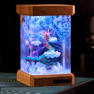 DRAGON Resin Lamp, Custom Epoxy Lamp, Custom Diorama Resin Night Light, Dragon Statue Table Lamp, Desk Lamp, Night Light, Handcrafted Gifts