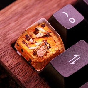 Gelbe Biene Artisan Tastenkappen, Anime Benutzerdefinierte Tastenkappen, benutzerdefinierte mechanische Tastenkappen, Cherry MX Tastenkappen, Esc Tastenkappe, Leertaste Tastenkappe, Tastenkappenset