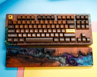 GALAXYSPACE Artisan Wrist Rest, Resin Keyboard Wrist Rest, Custom Wooden Resin Wrist Rest, Custom Keyboard Wrist Rest, Handmade Gift