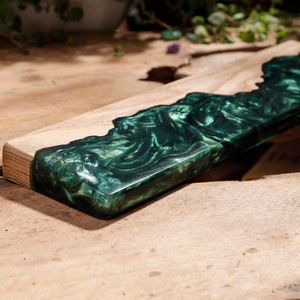 GREEN LAVA Artisan Wrist Rest, Resin Keyboard Wrist Rest, Custom Wooden Resin Wrist Rest, Custom Keyboard Wrist Rest, Handmade Gift