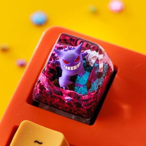 Custom CREEPY GENGAR Artisan Keycap Custom Keycaps Art Decor Resin Keycaps Anime Artisan Keycap Cute Resin Keycaps for Mechanical Keyboard