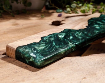 GREEN LAVA Artisan Wrist Rest, Resin Keyboard Wrist Rest, Custom Wooden Resin Wrist Rest, Custom Keyboard Wrist Rest, Handmade Gift